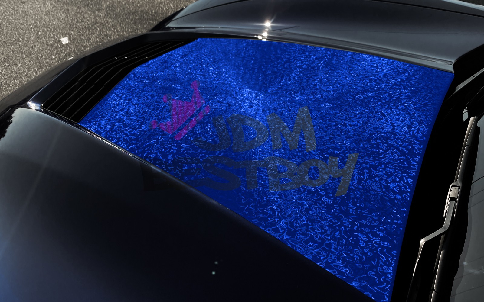 PET Damascus Steel Forged Gloss Royal Blue Car Vinyl Wrap Decal Sticker Film