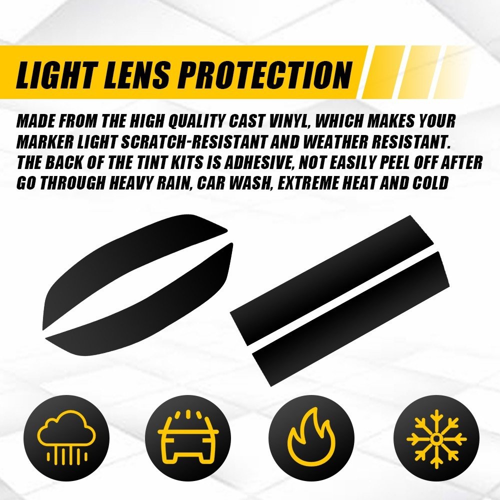 Smoke Blackout Vinyl For 2024-2025 Chevy Traverse Front Rear Side Markers 4-20X