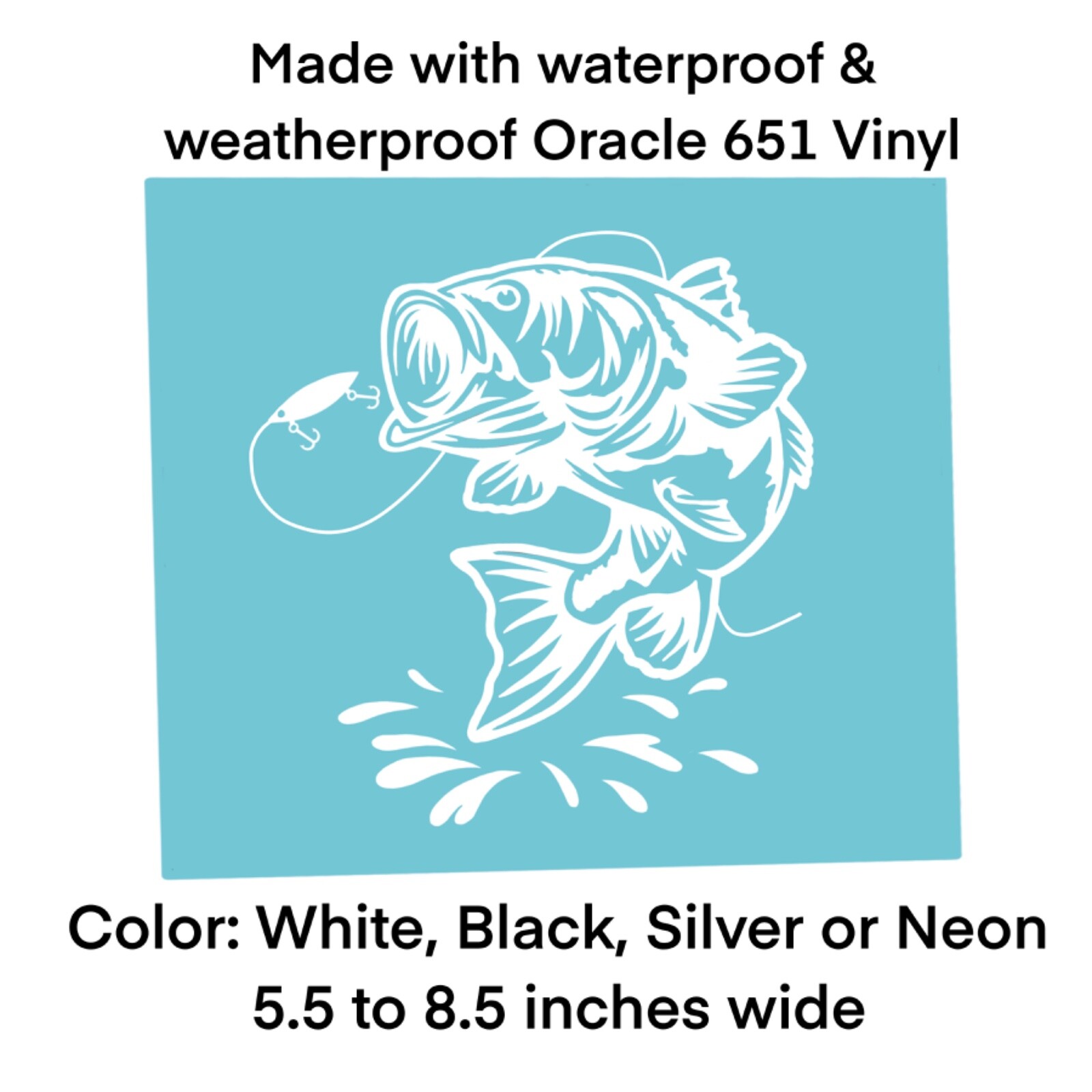 Largemouth Bass Car Window Decal. Gift for bass fishermen. Jumping Bass Decal.