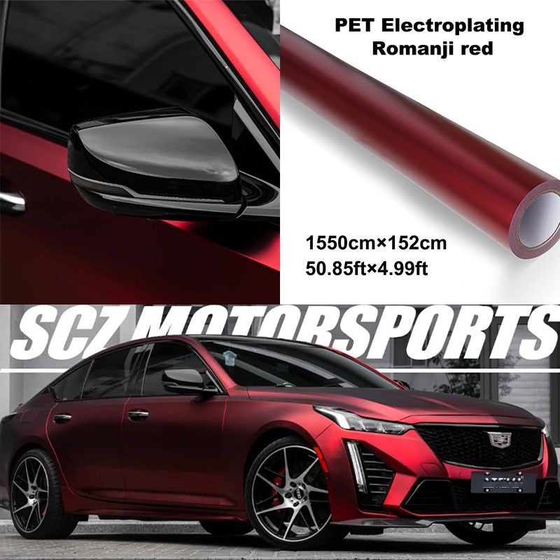 5FTx50FT Ultra Matte Romani Red Vinyl Wrap Turns Glossy When Wet Car Wrap