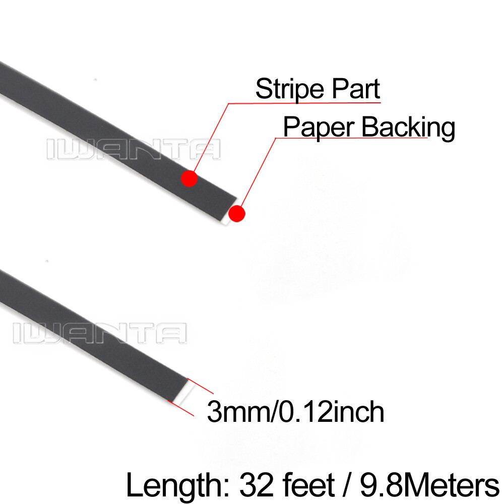 1/8″ 3mm Matte Black & Blue Chrome Pinstriping Pin Stripe Vinyl Decal Sticker
