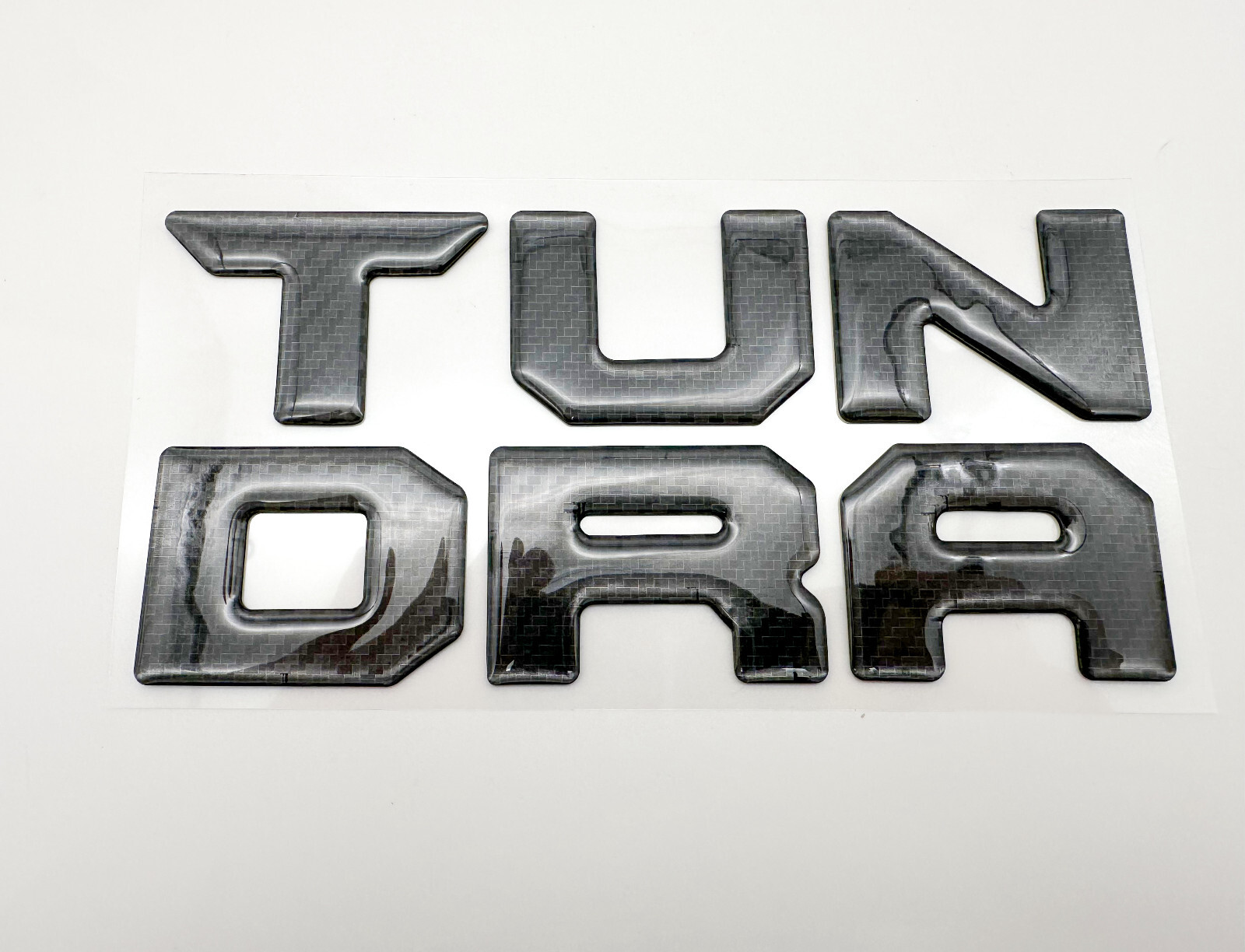 Tailgate Bed Rail Letter Overlays Fit with 2022-2024 Tundra Black Carbon fiber