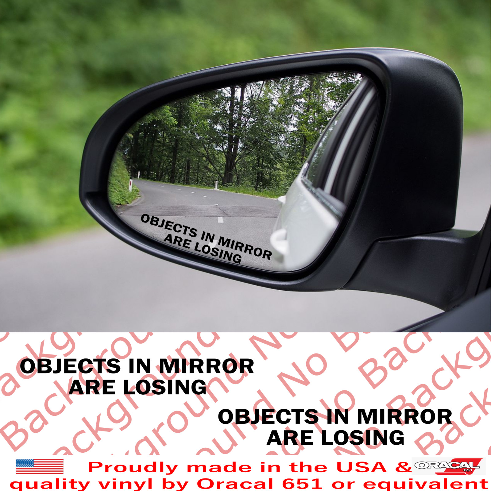 2pcs x Objects in Mirror are Losing Vinyl Die Cut Decal Funny Side Sticker RC157