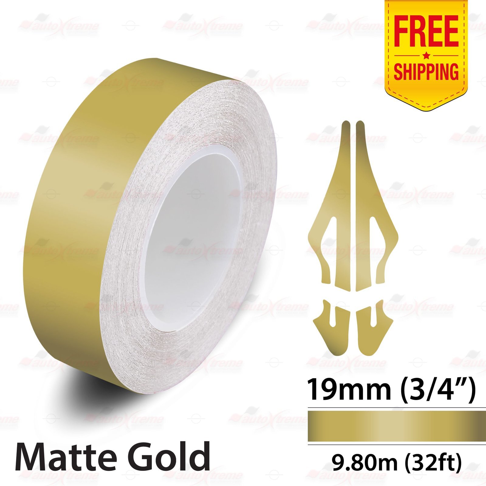 3/4″ 19mm PinStriping Pin Stripe Tape Car Styling Decal Vinyl Sticker MATTE GOLD