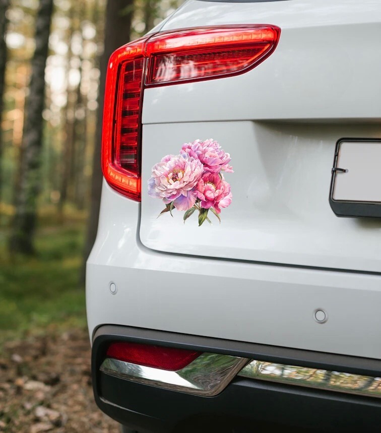 Peony Flower car decal for Car, Van, Bike, Waterproof Car Decal Vinyl Removable