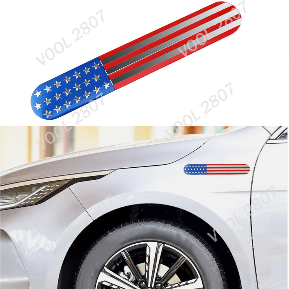 6″ x 1″ 3D American Flag Emblem Metal Sticker Badge Decal Decor Cars Trucks