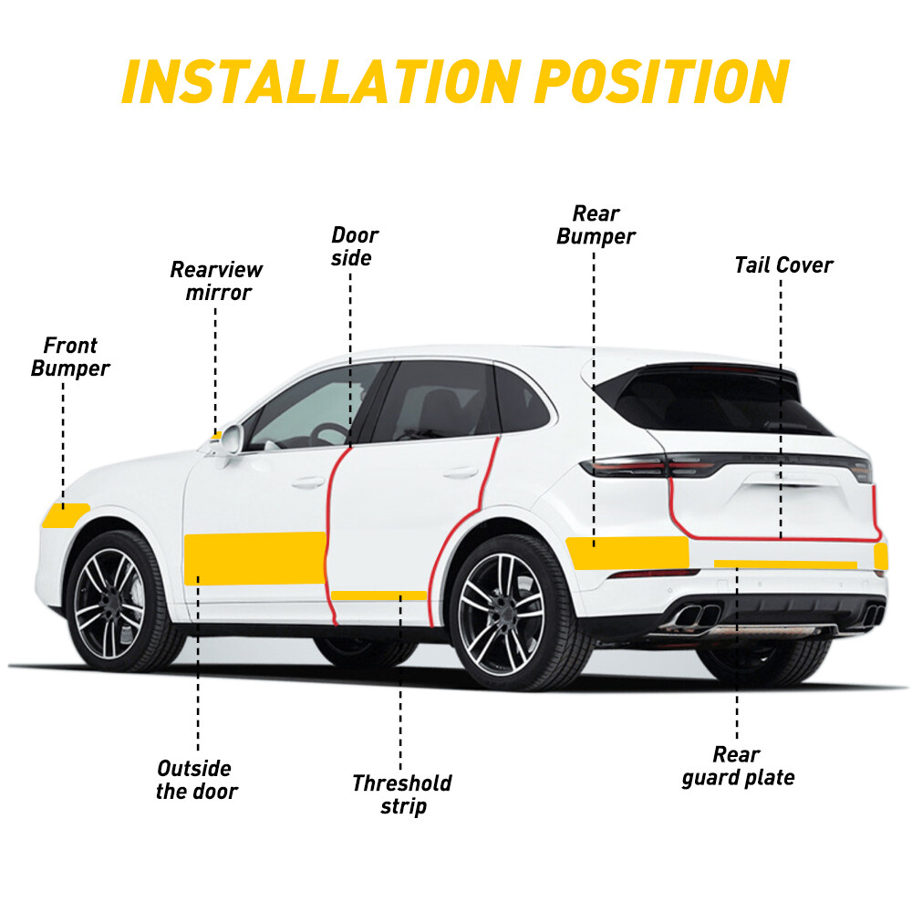 Car Door Carbon Fiber Sticker Body Anti Scratch Protector Sill Scuff Cover Strip
