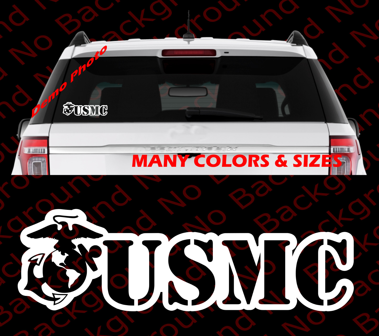 USMC United States Marine Corps Vinyl Car Decal Marines Sticker Window EGA AY009