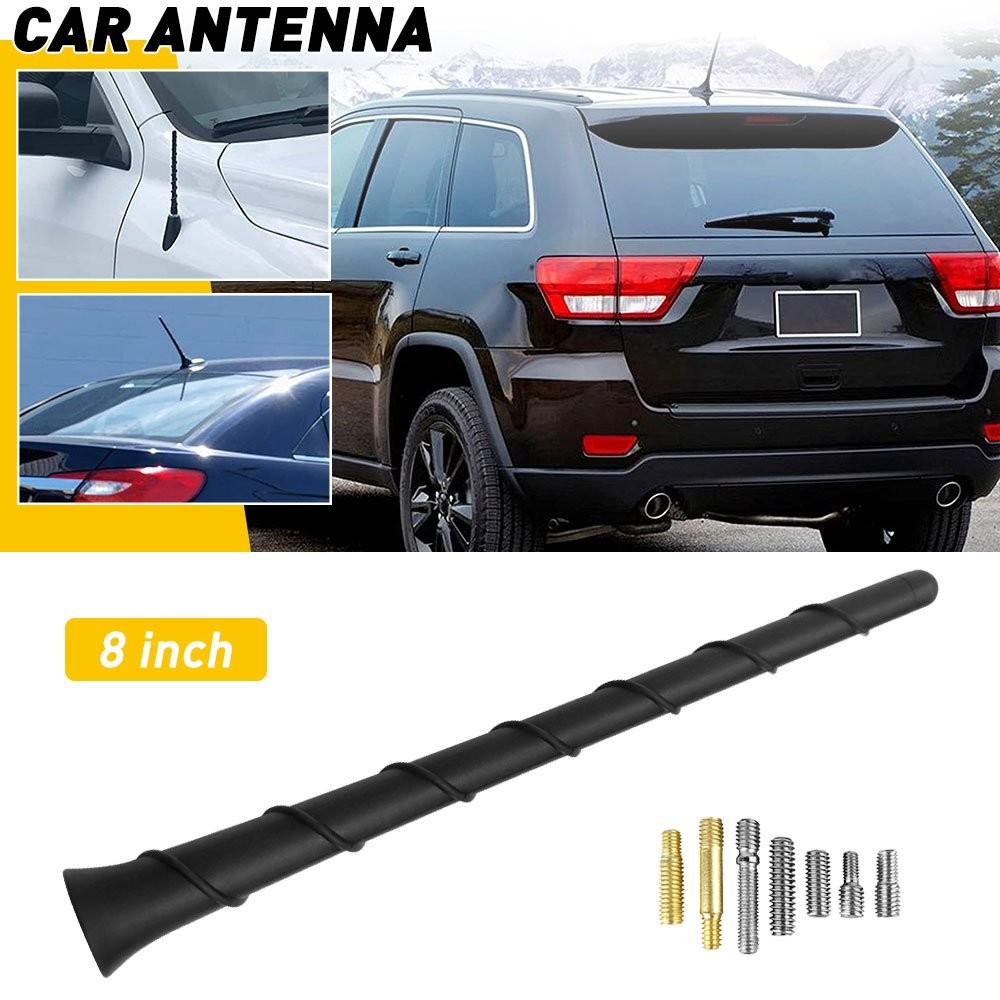 1/2set Universal 8″ Antenna AM FM Radio Black for Motorcycles Cars Street Rods A