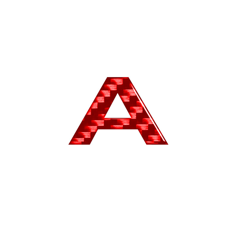 1pcs Red Real Carbon Fiber Car DIY Letter/Number Decals Sticker
