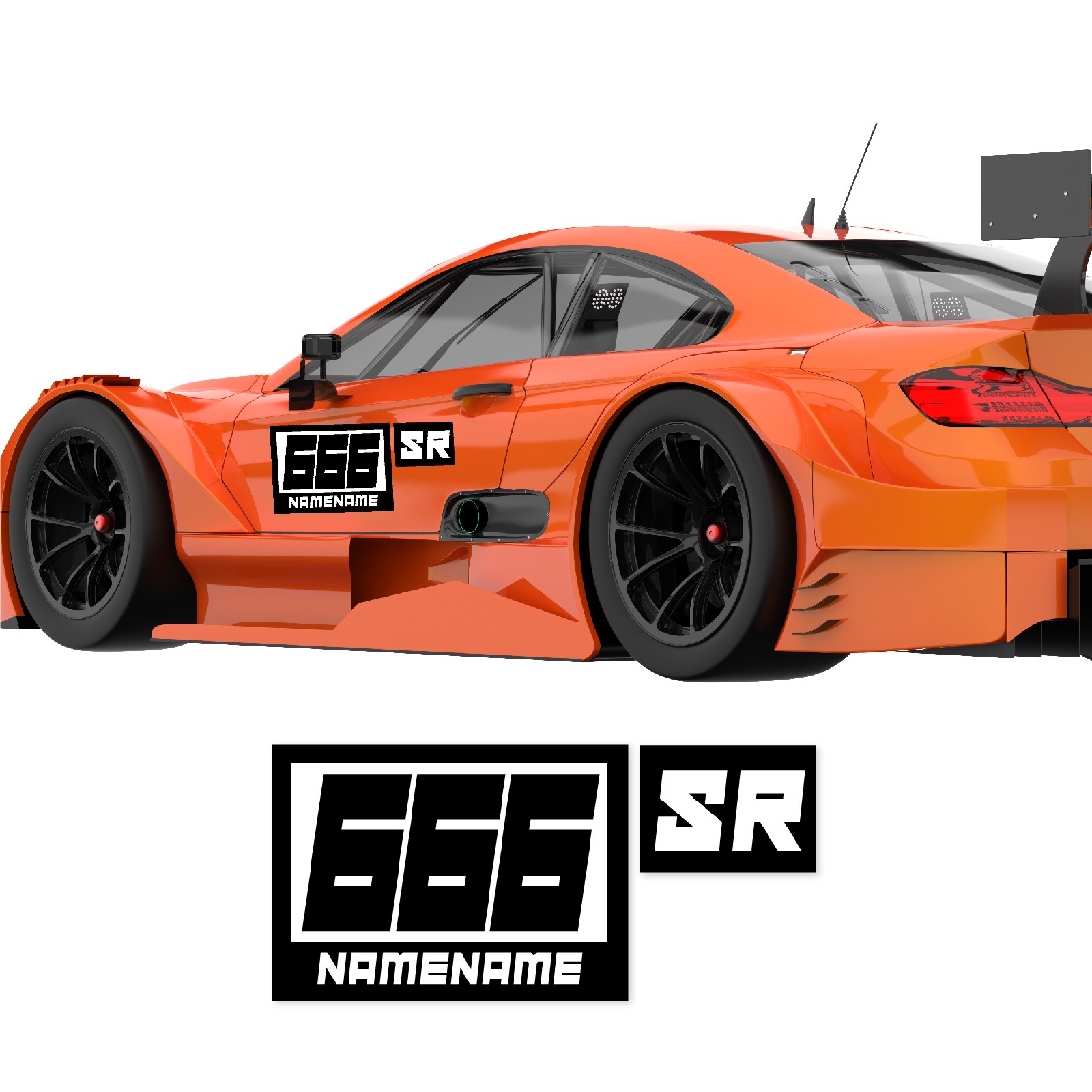 Custom Autocross Number Class Magnet Decal x2 12″ 14″ 16″ – Style A Plate