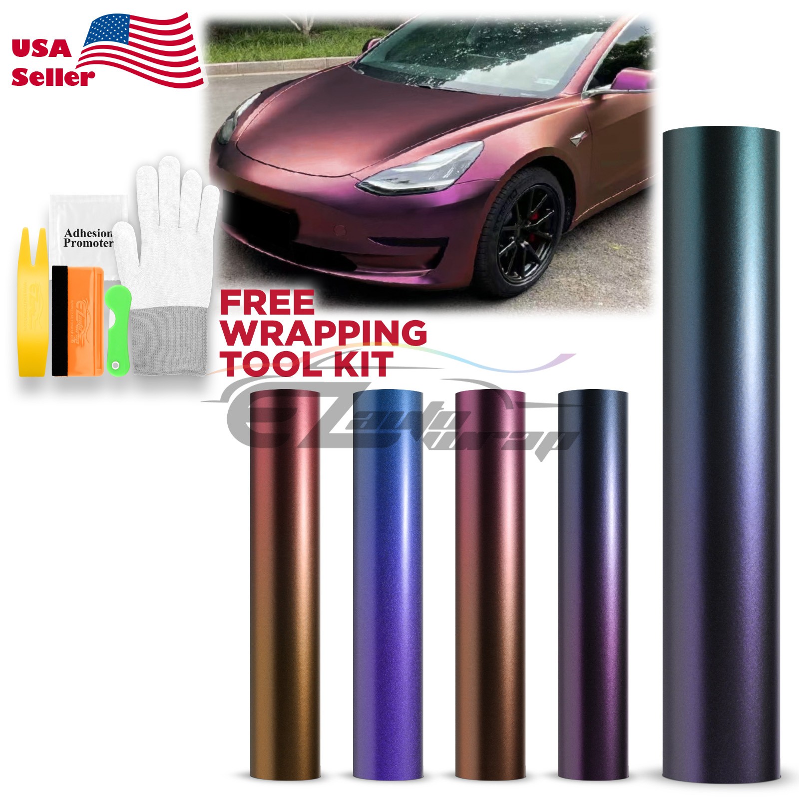 【Chameleon】 Gloss / Matte Metallic Color Change Shift Flow Vinyl Wrap Sheet Film