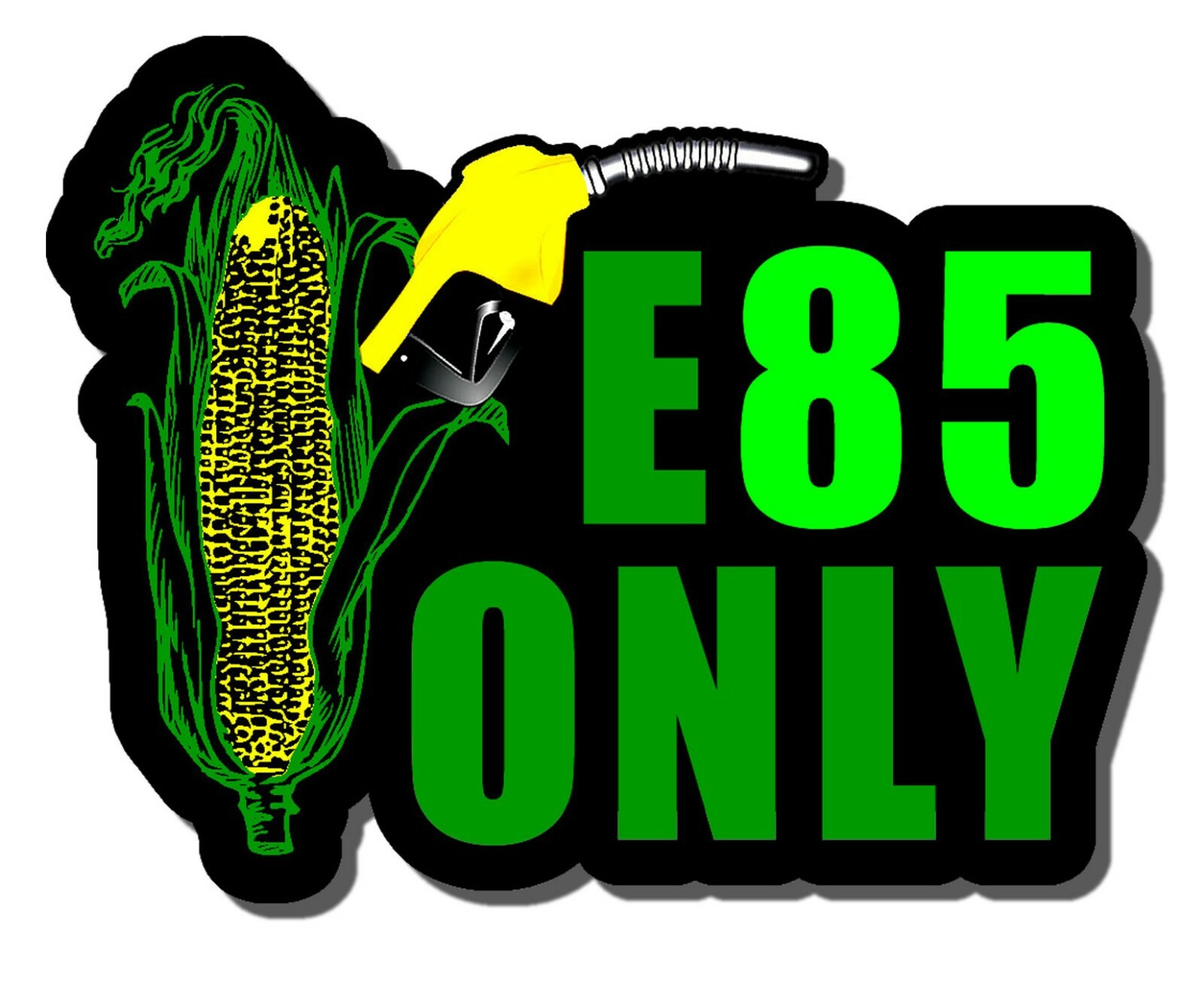 2 Pack Ethanol E85 Vinyl Decal Sticker Corn Fuel Race Motorcycle Drift