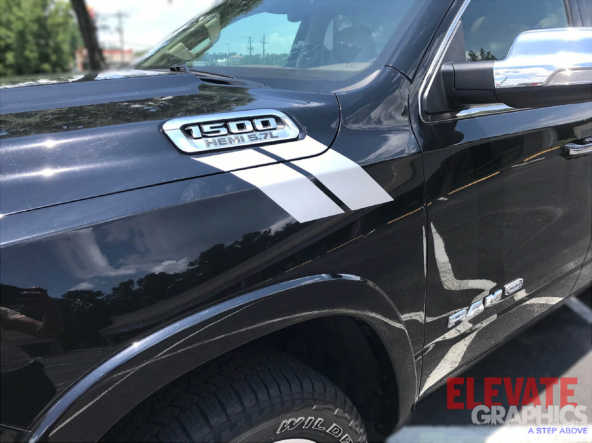 Fits Dodge Ram 1500 Side Hash Mark Stripes Decals Double Bar Graphics For 00-21