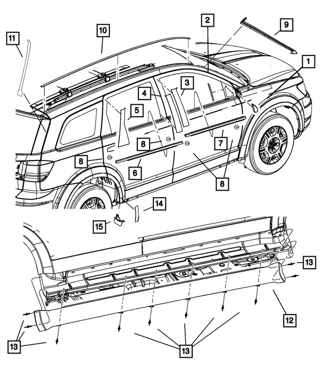 Genuine Mopar B Pillar Applique Left 5116269AB