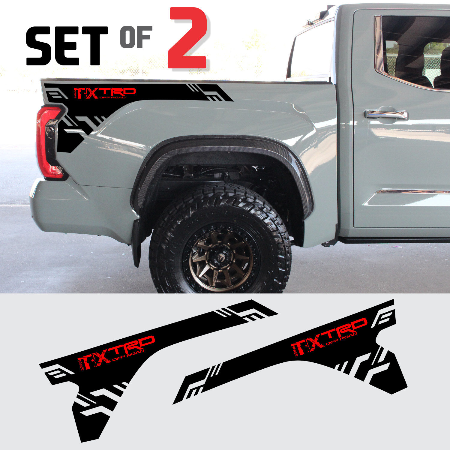 TX*TRD*OFF ROAD* Sticker* FITS TUNDRA 2022 to 2026 *BED SIDE STRIPES DECAL SET