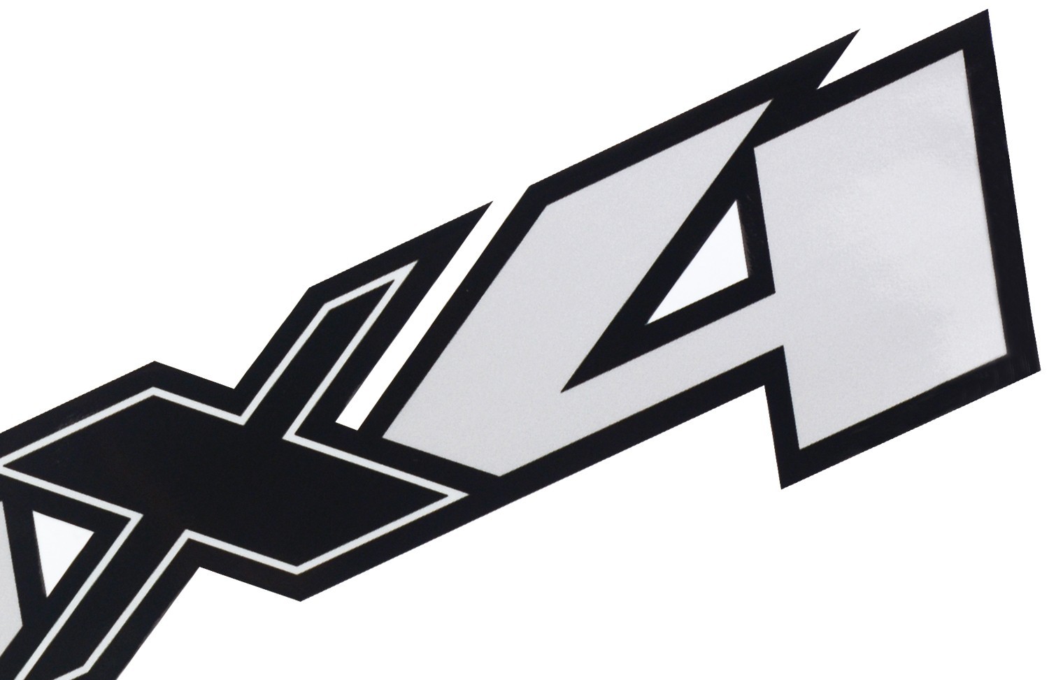 2Pc 2007-2013 4X4 Sticker Vinyl Decals Nameplate Truck Bedside Silver Black