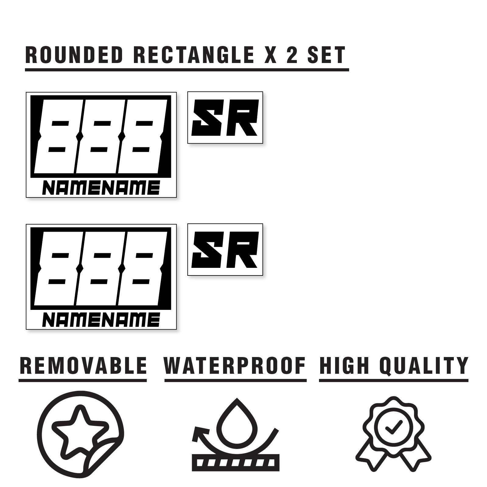 Custom Autocross Number Class Magnet Decal x2 12″ 14″ 16″ – Style B Plate