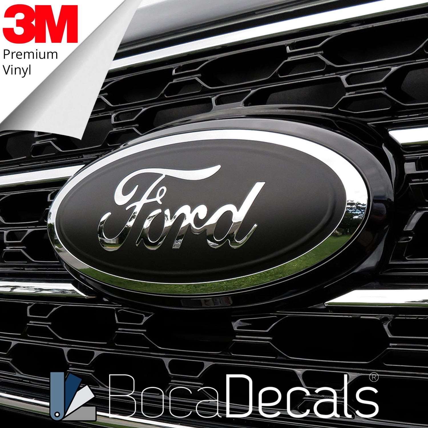 BocaDecals Emblem Insert Decal Overlay For 2022-2025 Ford Bronco (Set of 1)