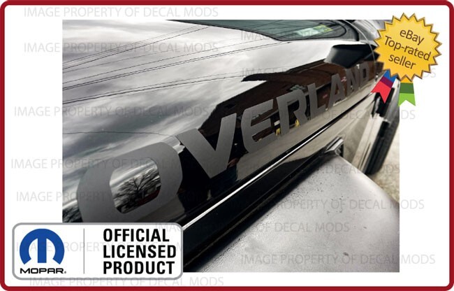 SET Jeep Gladiator OVERLAND Hood Vinyl Decals Graphics Stickers Flat Black SJ8Y9