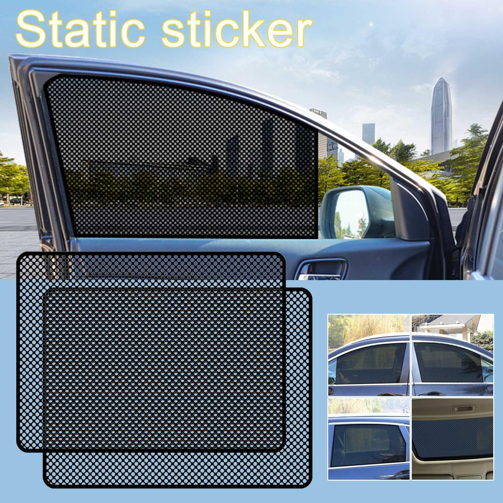 2pcs Car Side Window Mesh Film Windshield Net Sun Shade Sticker UV Protector