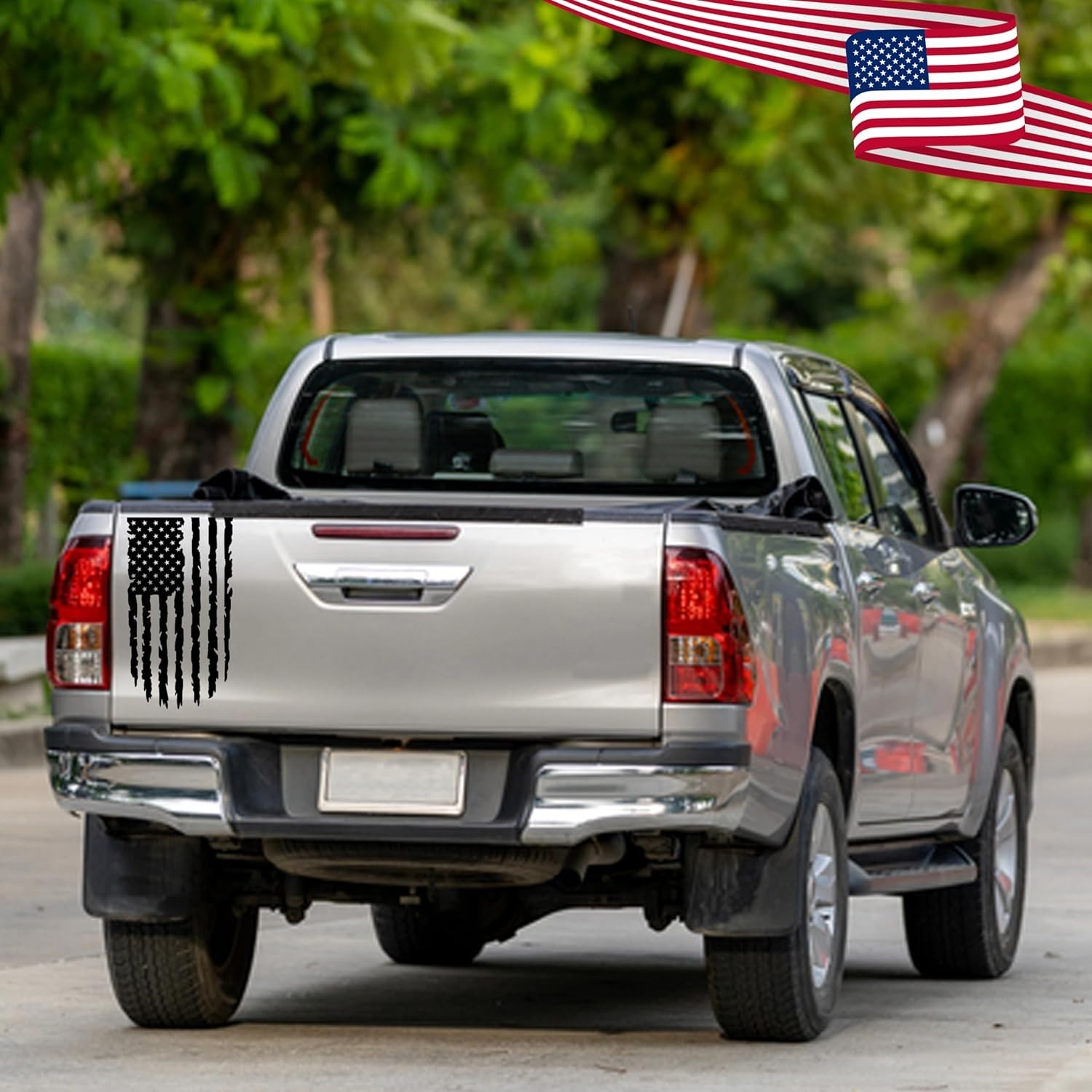 Durable American Flag Vinyl Decal – 17×9 Inches, Weatherproof for Cars & Trucks