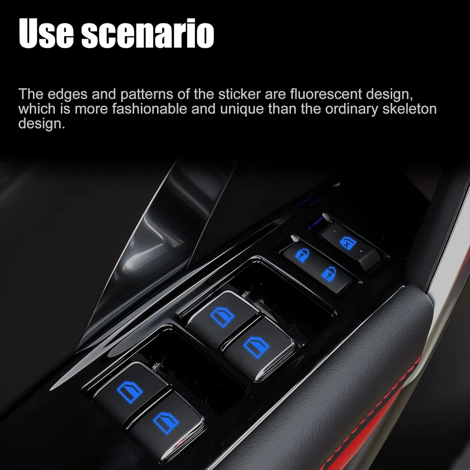 Phosphorescent Car Button Stickers – Stylish, Easy to Install, Night Visibility
