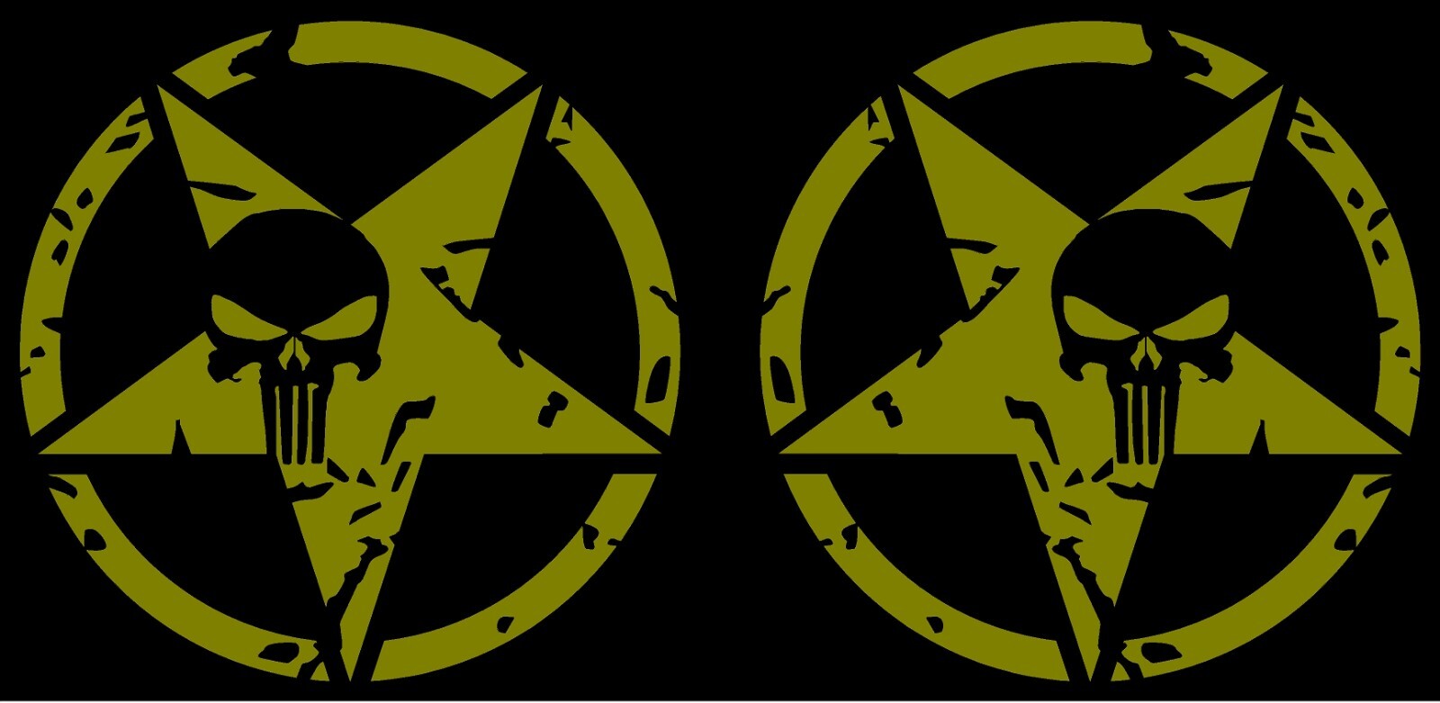 Jeep US Army Star Punisher Skull L and R Vinyl Decal Multiple Colors and Sizes