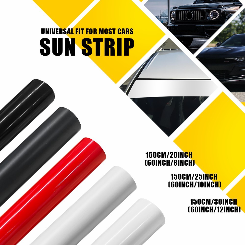 60″ Front Sun Window Visor Strip Banner Windshield Vinyl Blank Decal Trim Cover