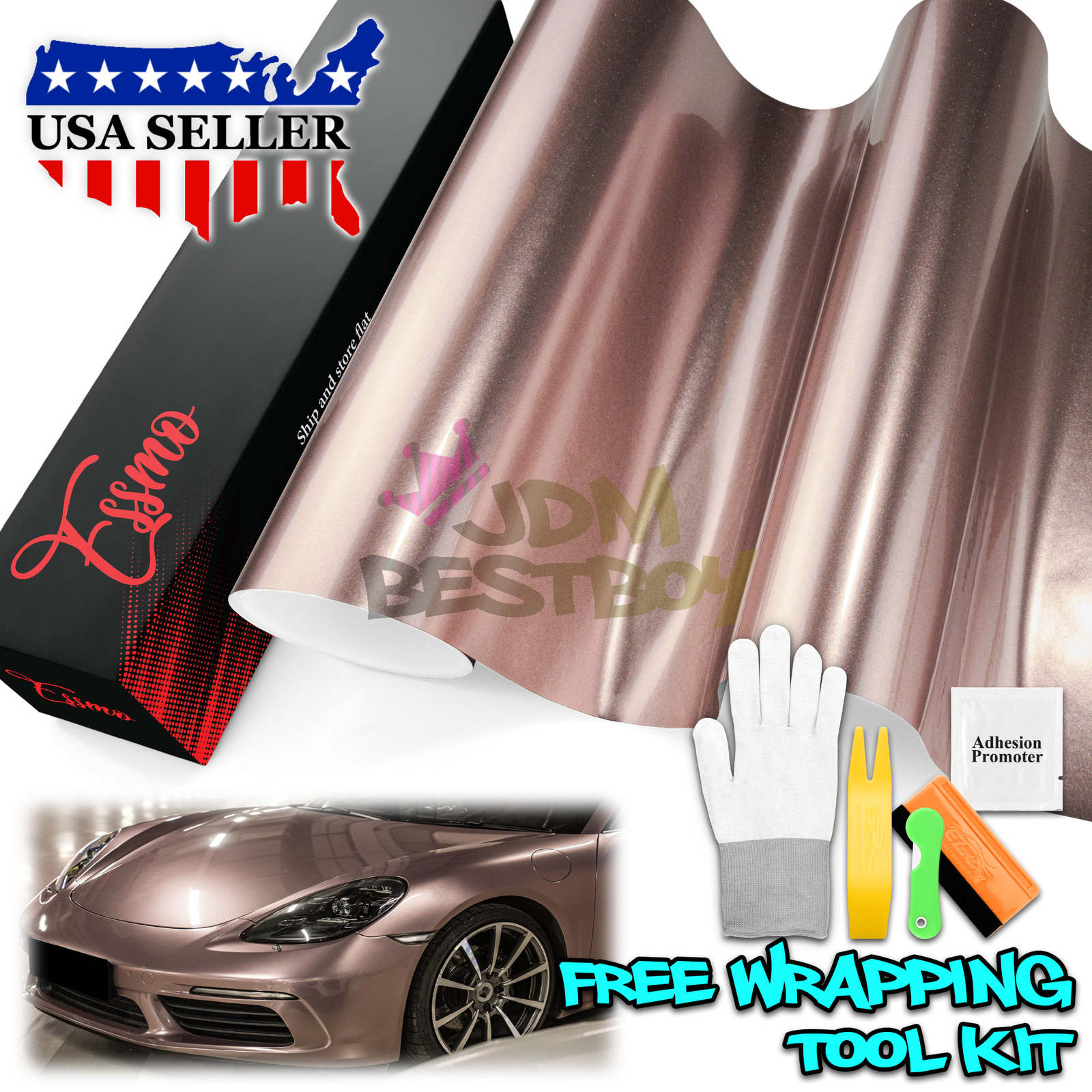 ESSMO PET Super Gloss Metallic Frozzen Berry Vehicle Vinyl Wrap Decal Like Paint