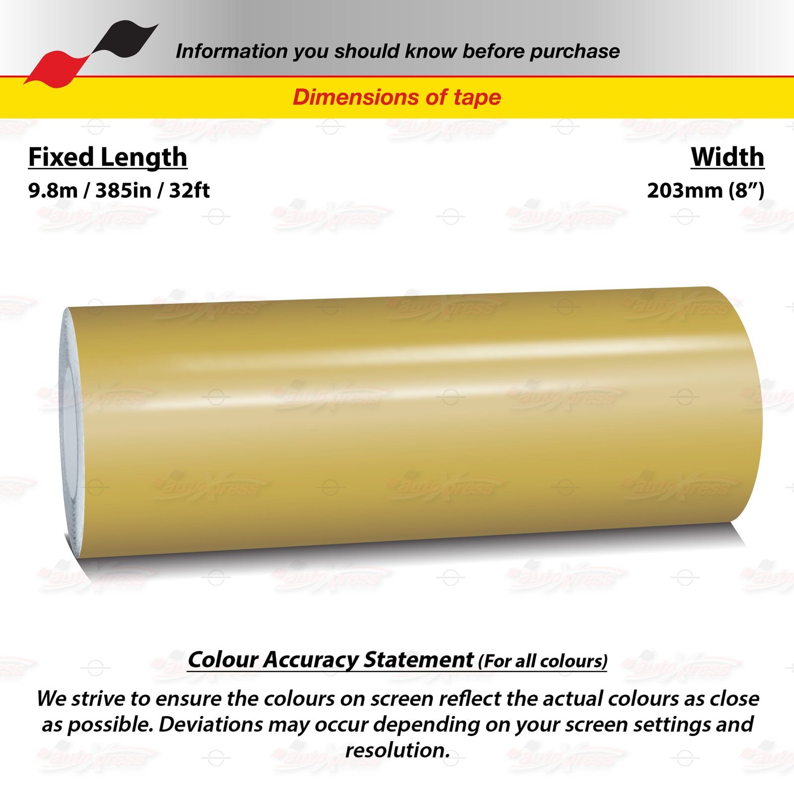 GOLD 8″ 203mm Roll PIN STRIPE Car PinStriping Trim Line TAPE Decal Vinyl Sticker