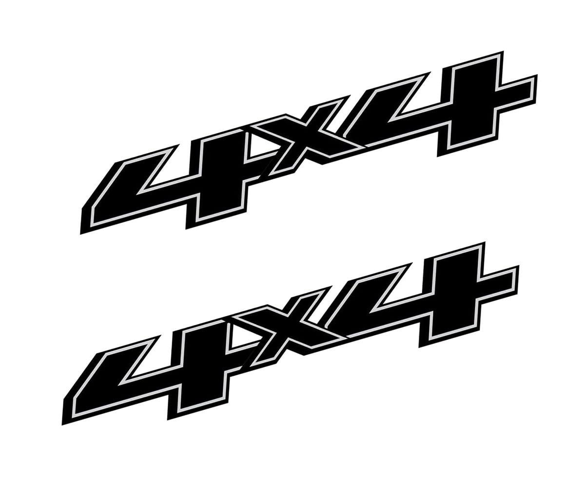 2Pc 4×4 Truck Bedside Decals Stickers for Silverado Sierra 2014-2018 – Black Emb