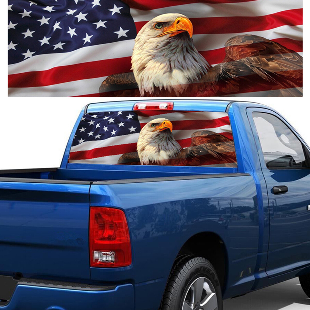 Car Windshield Sticker American Flag Label Graphic Decal Decoration Waterproof