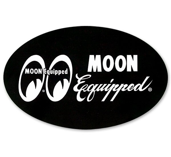 GENUINE MOON EQUIPPED OVAL DECAL – “GO WITH MOON!” – (3″ wide x 2″ tall)