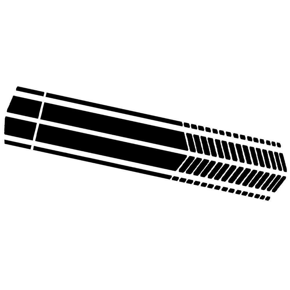 2x Black Sport Racing Stripe Graphic Sticker Car Body Side Door Vinyl Decal Trim