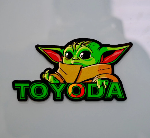 Toyoda Toyota Sticker 5”x3” durable waterproof sticker. TRD stripe Baby Alien