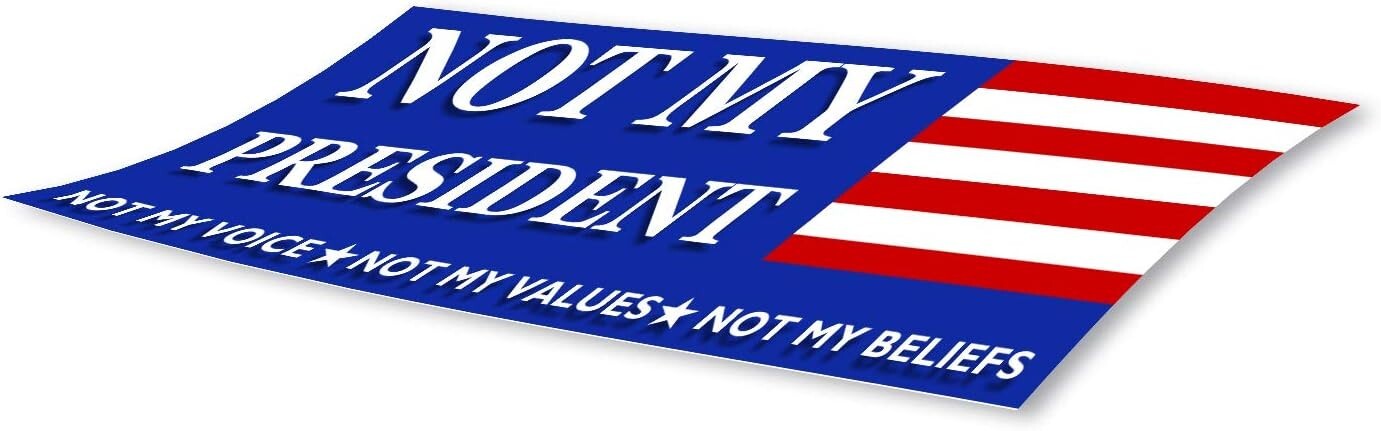 9×3 Not My President 3-Pack Political Not My Voice Bumper Sticker Car Window