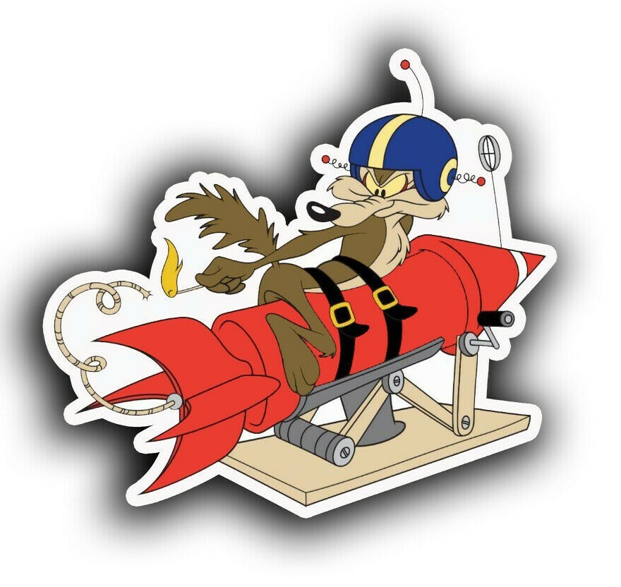 WILE E. COYOTE FUNNY RAT ROD HOT ROD TOOL BOX VINTAGE RACING RAT FINK STICKER