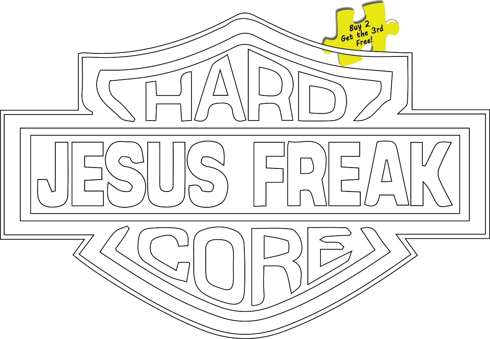 Hard Core Jesus Freak Die Cut Sticker Choose Color p 234 Free Same Day Shipping