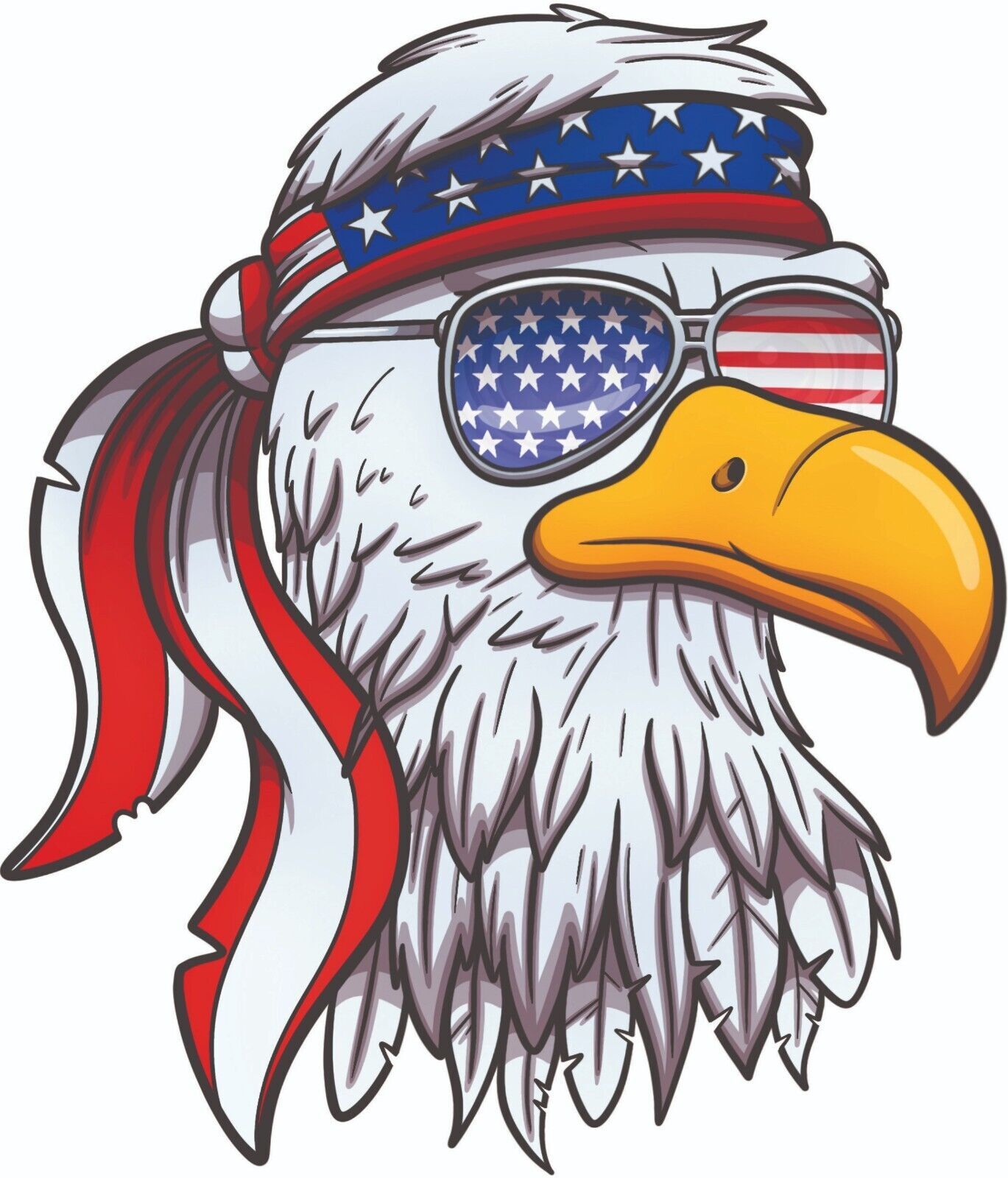 AMERICAN FLAG BALD EAGLE USA Flag DECAL STICKER TRUCK VEHICLE WINDOW Patriotic