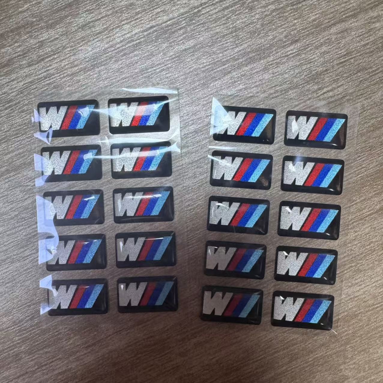 FOR BMW WHEEL M BADGE STICKER EMBLEM Decorative DECAL 11MM X 19MM 10PCS