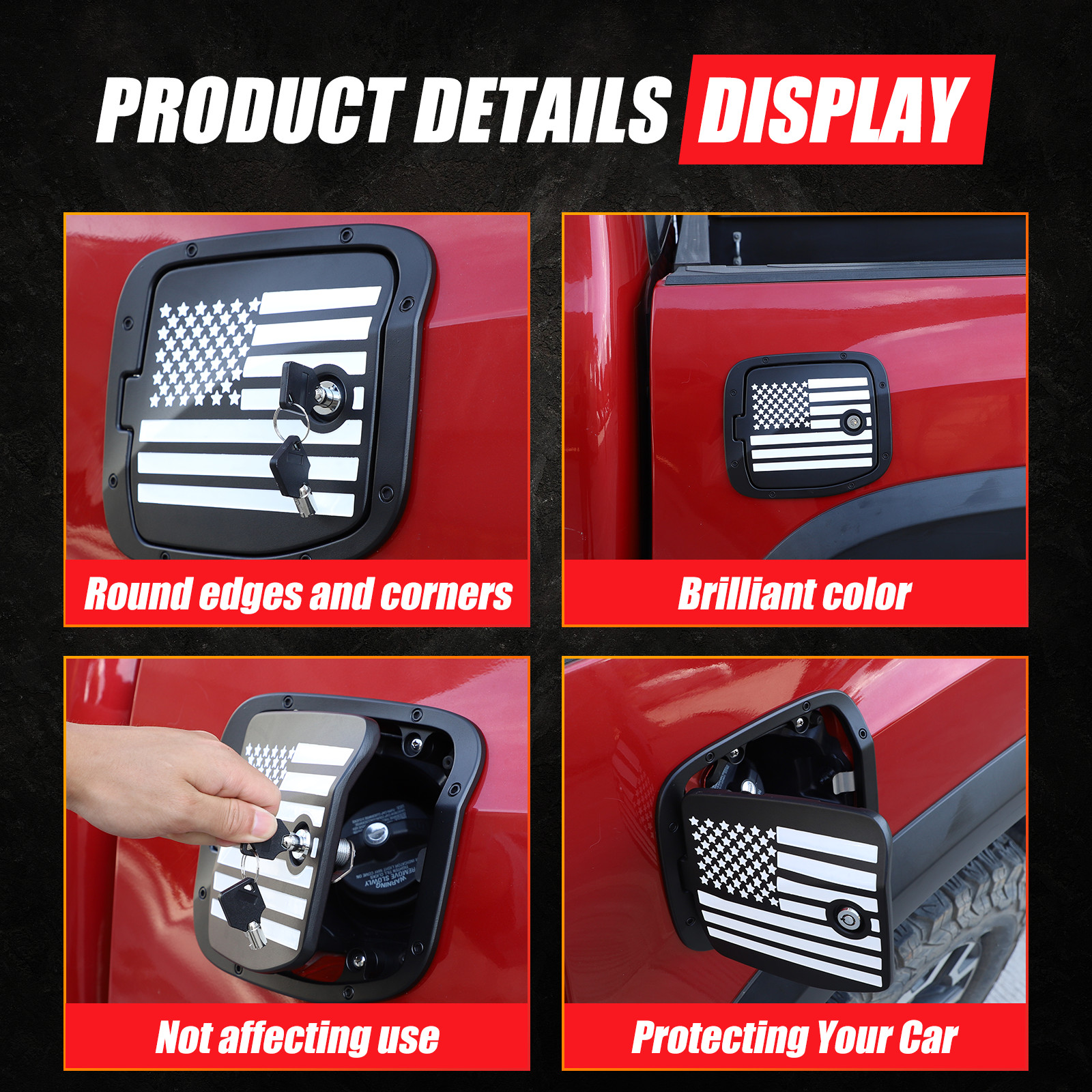 For Toyota Tacoma 2016-2022 Replacement Fuel Tank Cap Anti-theft Lock Cap Cover