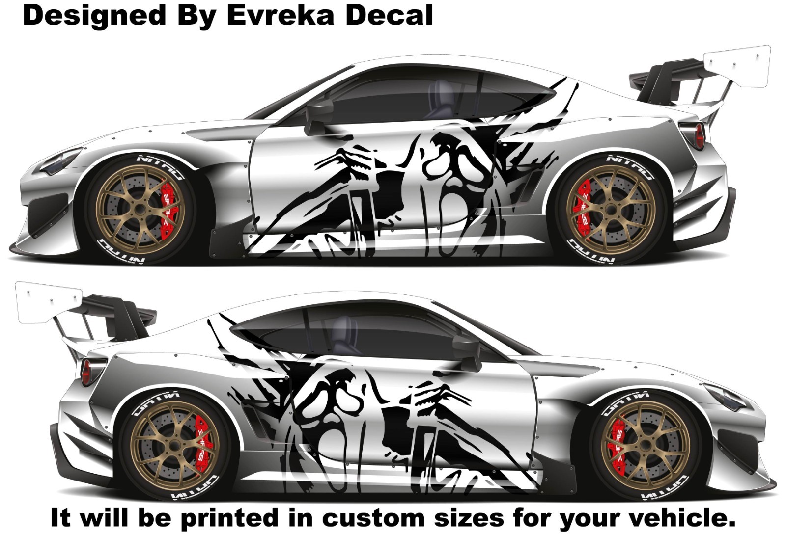 Screem Ghost Car Side Decal Sticker – Left & Right Set