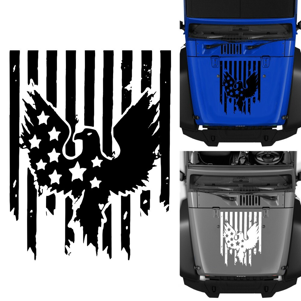 American Flag Bird Graphics Vinyl Sticker For Truck Car Body Hood Decor Decals