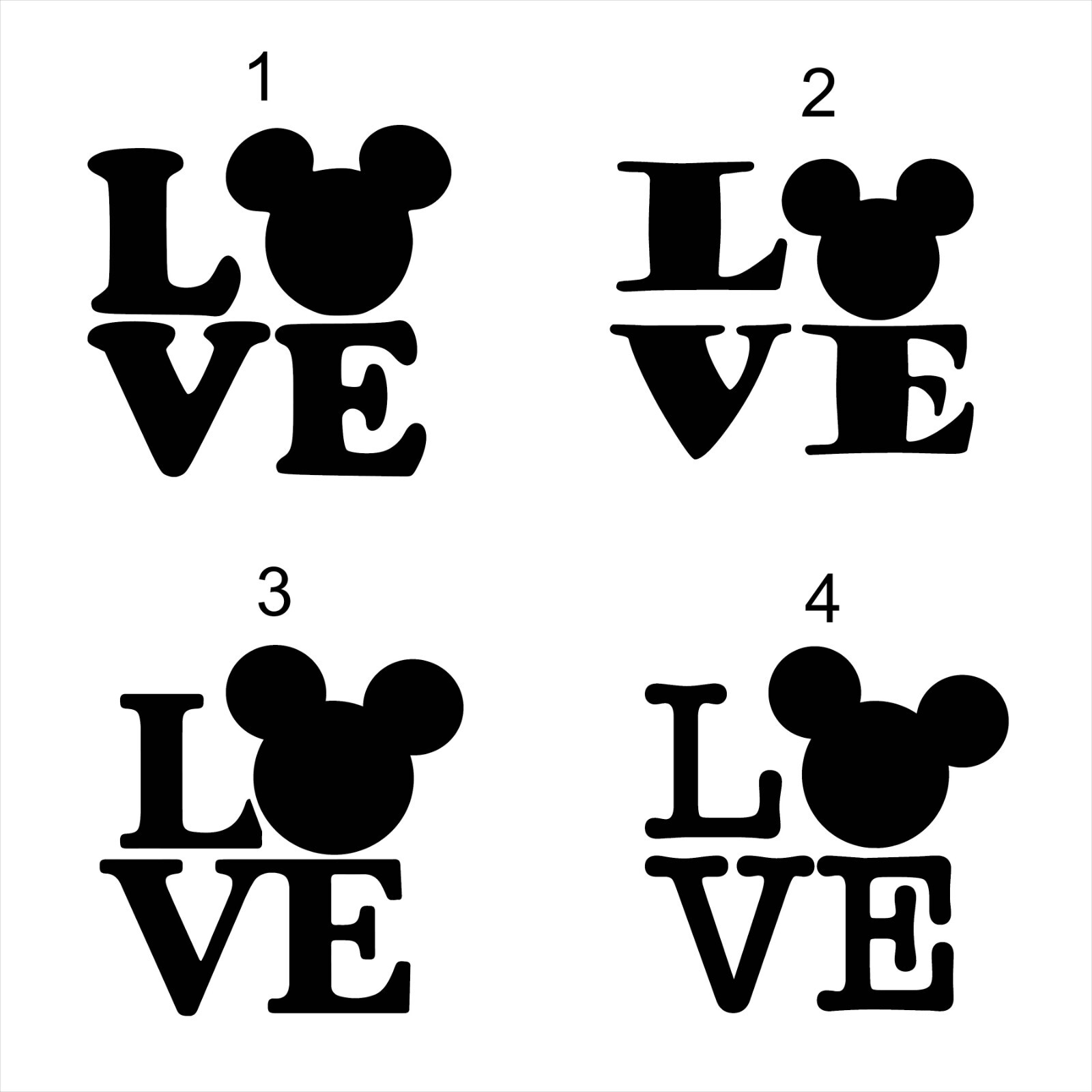 Mickey Minnie Love Disney Vinyl Window Decal **YOU PICK** Size By Width