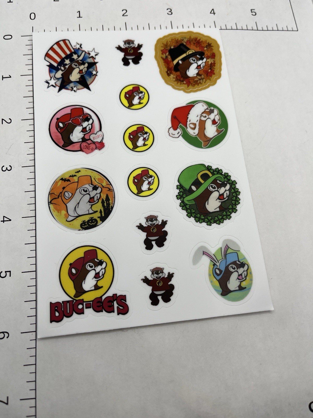 Buccees Beaver Mascot Sticker sheet Buc-ees Bumper sticker 4×6” Inches Holiday