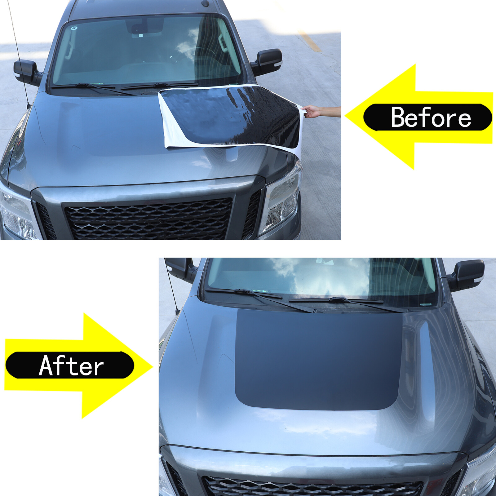 Black Car Front Hood Decal Decorative Sticker Vinyl For Nissan Titan 2016-23 US
