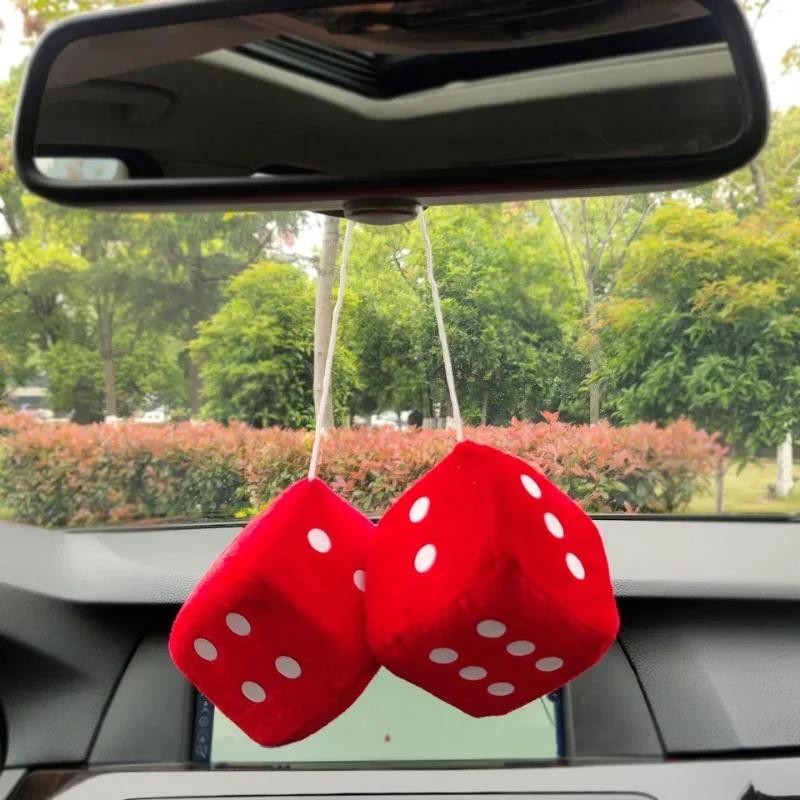 2 Pcs Car to Car Plush Pendant Three-dimensional Square Dice New