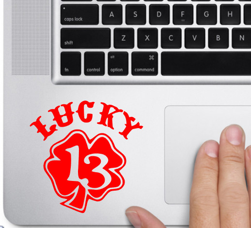 Lucky 13 Decal Vinyl Car Window Sticker ANY SIZE