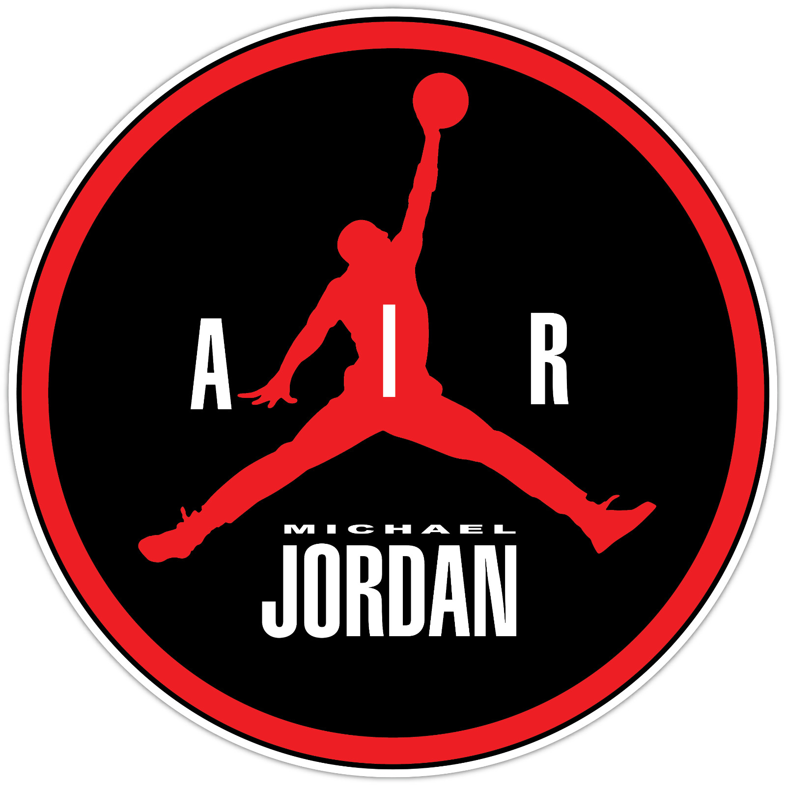 Michael Jordan NBA Basketball Legend Air Jump Vinyl Sticker Decal Bumper Car Red